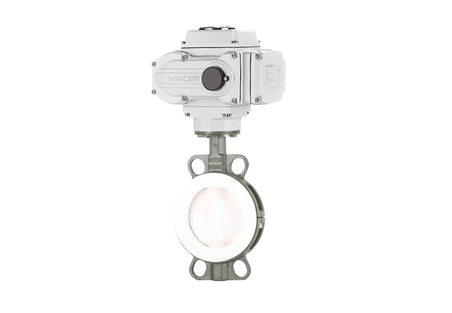 vincer Electric Wafer Fluorine Lining Butterfly Valves