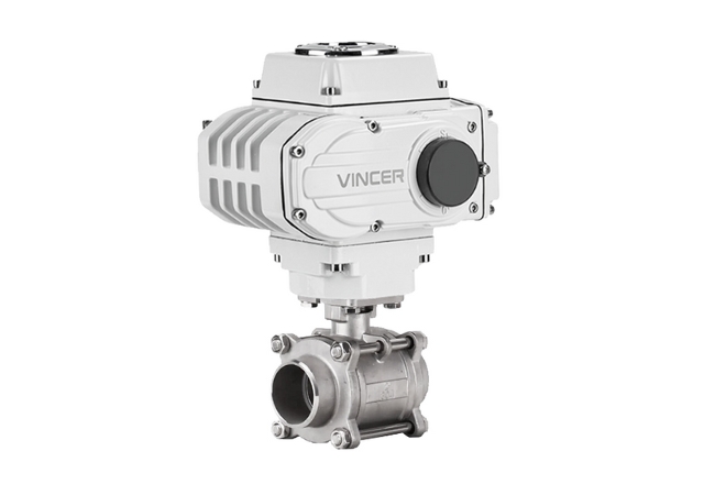 vincer electric 3-piece welded ball valve