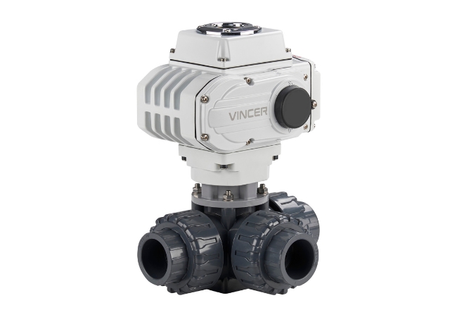 vincer electric 3-way plastic ball valve-1