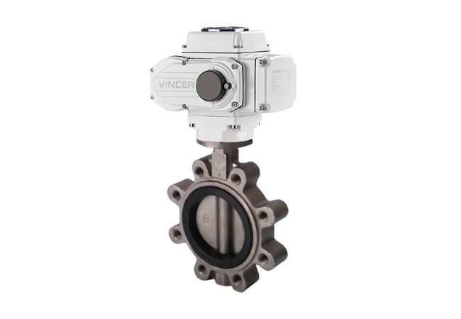 vincer electric lugged ss butterfly valve