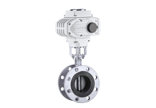 vincer electric ss flanged butterfly valve