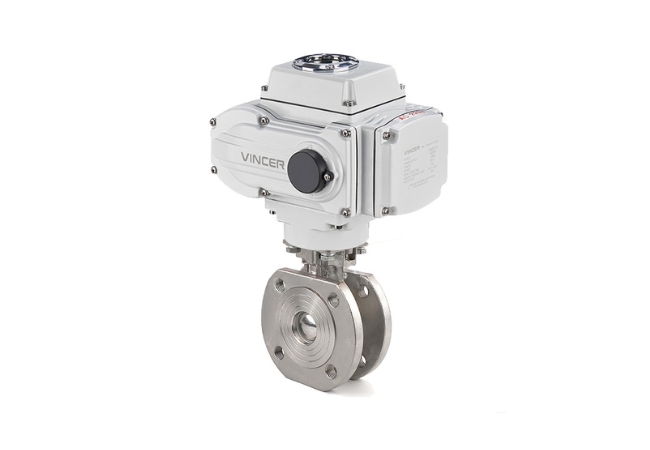vincer electric wafer thin ball valve