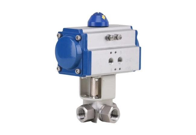 vincer pneumatic high pressure 3-way ball valve